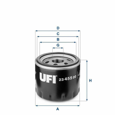 UFI FILTRE Oil Filter 23.455.00 - Compatible with Bravo, Doblo, Marea — Oil Filters