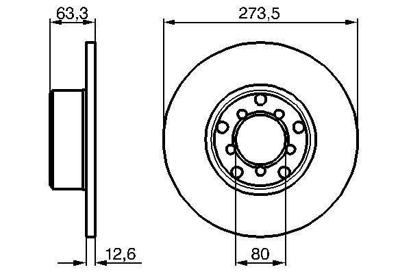 Bosch 0986478057 Brake Disc Front Mercedes W115 80'lik — Brake Rotors & Drums
