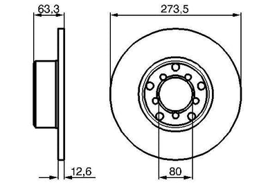 Bosch 0986478057 Brake Disc Front Mercedes W115 80'lik — Brake Rotors & Drums