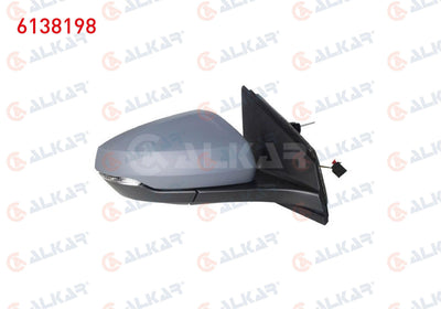 Alkar 6138198 Outer Rear View Mirror Right Mechanical Primed with Turn Signal 2 Pin Volkswagen Po — Tail, Signal & Reflectors