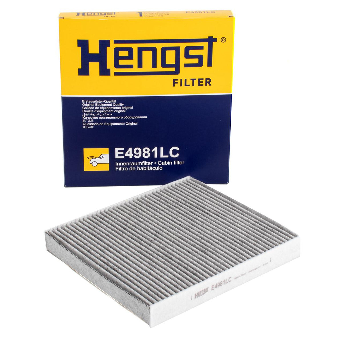 Hengst E4981LC Cabin Air Filter VW Polo 2017-with Carbon Ibiza Fabia A1 — Air & Cabin Filters