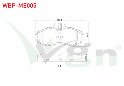 WGN WBP-ME005 Brake Pad Front Mercedes Vito (638) 108 CDI 1997-2003 / Vito (638) 110 CDI 1997-2003 — Brake Pads