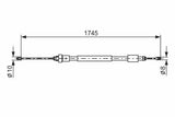 BOSCH Handbrake Cable Left - 1745mm Length for Partner and Berlingo Cars — Brake Cables & Hardware