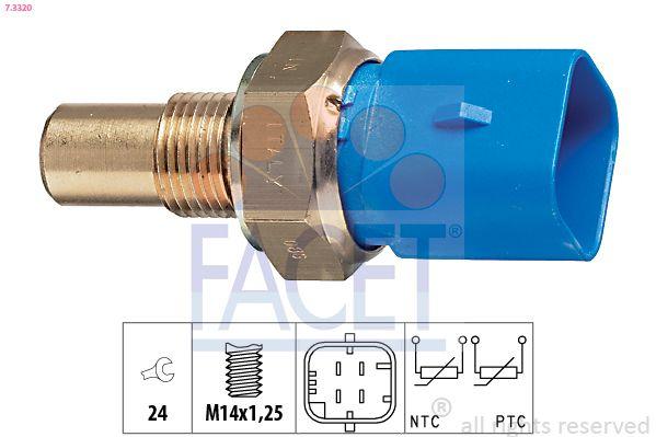Facet 7.3320 Coolant Temperature Sender Partner Berlingo Dw8 4 with Connector (Blue)
