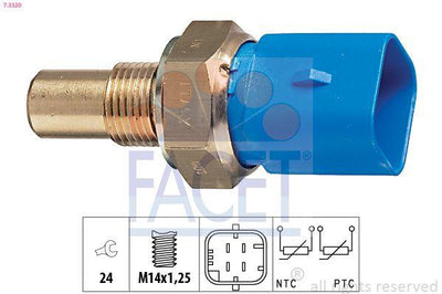 Facet 7.3320 Coolant Temperature Sender Partner Berlingo Dw8 4 with Connector (Blue)