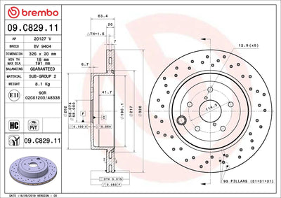 Brembo 09.C829.11 Brake Disc Rear UV Coated Subaru — Brake Rotors & Drums
