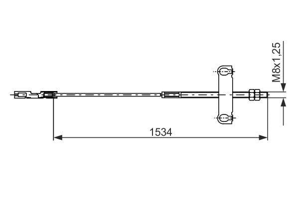 BOSCH Handbrake Cable Front - Transit V184 2.4 TDCi 00-06 — Brake Cables & Hardware