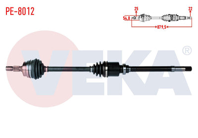 Veka PE-8012 Complete Axle Right Front Peugeot 306 (7B, N3 and 2 more models — Axles, CV Joints & Boots