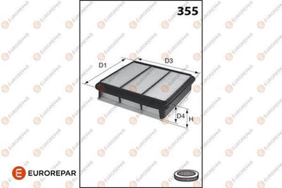 Eurorepar 1682256280 Air Filter Renault Kadjar 1.5 Qashqai 18-/ Kadjar 15-1.3 Dıgt 18