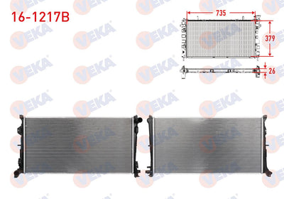 Veka 16-1217B Water Radiator Brazing Chrysler Voyager IV (Rg, Rs) 2.8 Crd 2004-2008 M-T — Radiators & Fans