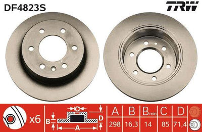 TRW DF4823S Brake Disc Rear Mercedes Sprinter B906 B907 B910 . VW Crafter 30-35-50 — Brake Rotors & Drums