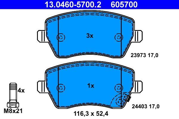 ATE 13.0460-5700.2 Brake Pad