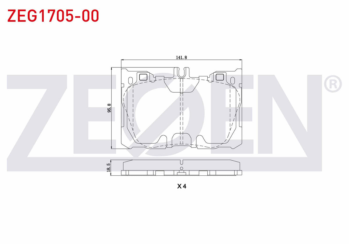 Zegen ZEG1705-00 Brake Pad Front Mercedes Glc (X253) 250 2015-/ E Series (W213) E 300 2016-/ E Series (W213) E 3 — Brake Pads