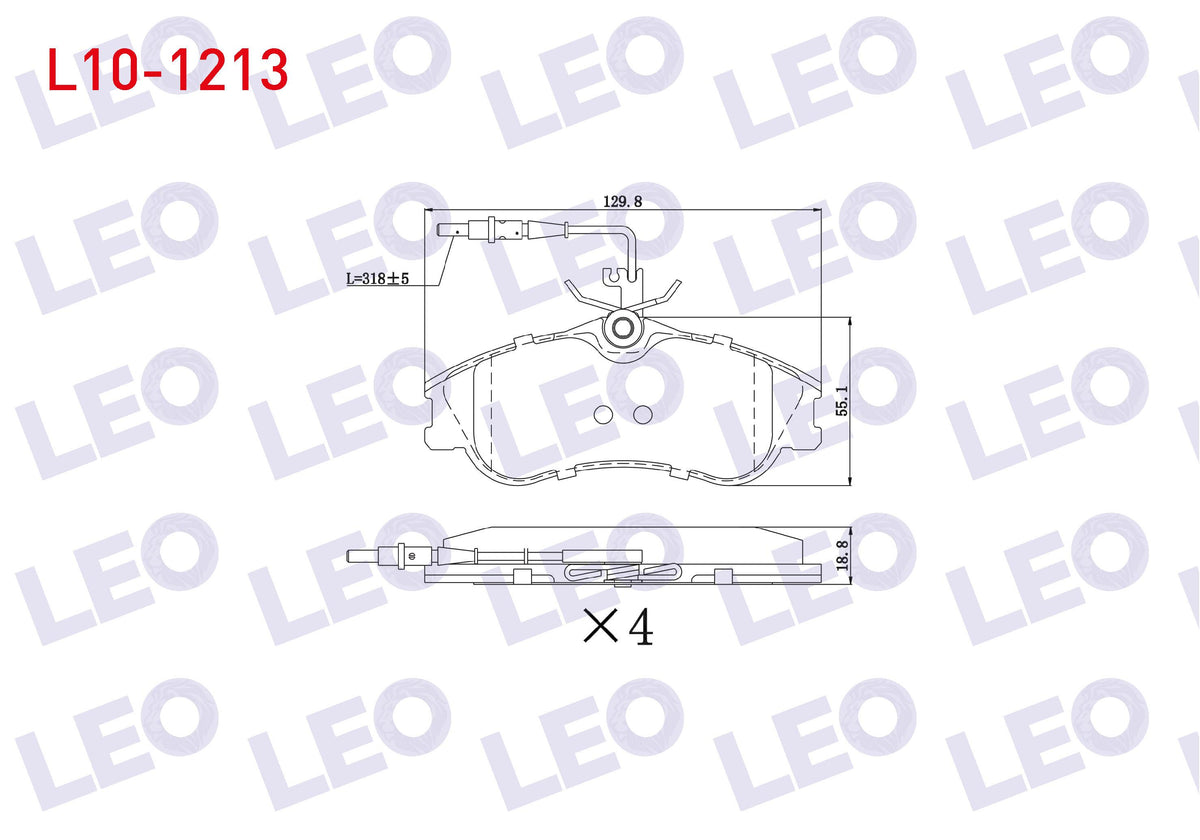 LEO L10-1213 Brake Pad Front with Connector Peugeot Partner 1.9 D 1996-2008 / Partner 2.0 HDi 1996-2008 / 306 1. — Brake Pads