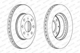 FERODO Front Brake Disc DDF447C - Ventilated, 240mm, for Honda Civic (1992-2000) — Brake Rotors & Drums