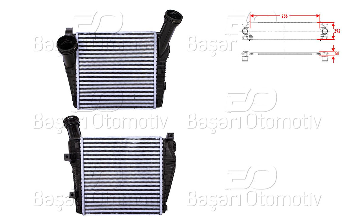 Wisco 1113291-00 Turbo Radiator (Intercooler) 286X292x50 VW Touareg 3.0 V6 Audi Q7 3.0 TDI 04 > — Radiators & Fans