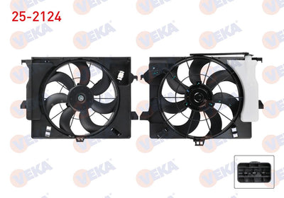 Veka 25-2124 Fan Motor Water Radiator with Shroud Heated Bıdonlu Hyundai Accent Blue 1.4 Cvvt 2012