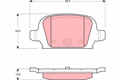 TRW GDB1412 Brake Pad Rear 95mm Opel Tigra B 04- Corsa C 00- Meriva 1.7 DTi 1.8 — Brake Pads