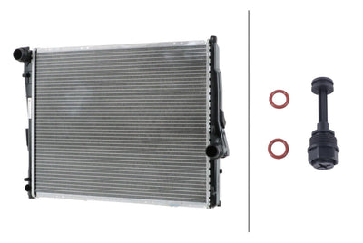 Hella 8MK366303-191 Motor Water Radiator Man. Transmission. BMW M43 M52 E46 Z4 E85 — Radiators & Fans