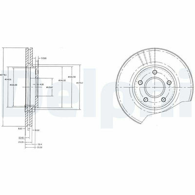 Delphi BG3826 Front Brake Disc 278mm (Ford Connect 02 ) Compatible with Ford Connect — Brake Rotors & Drums