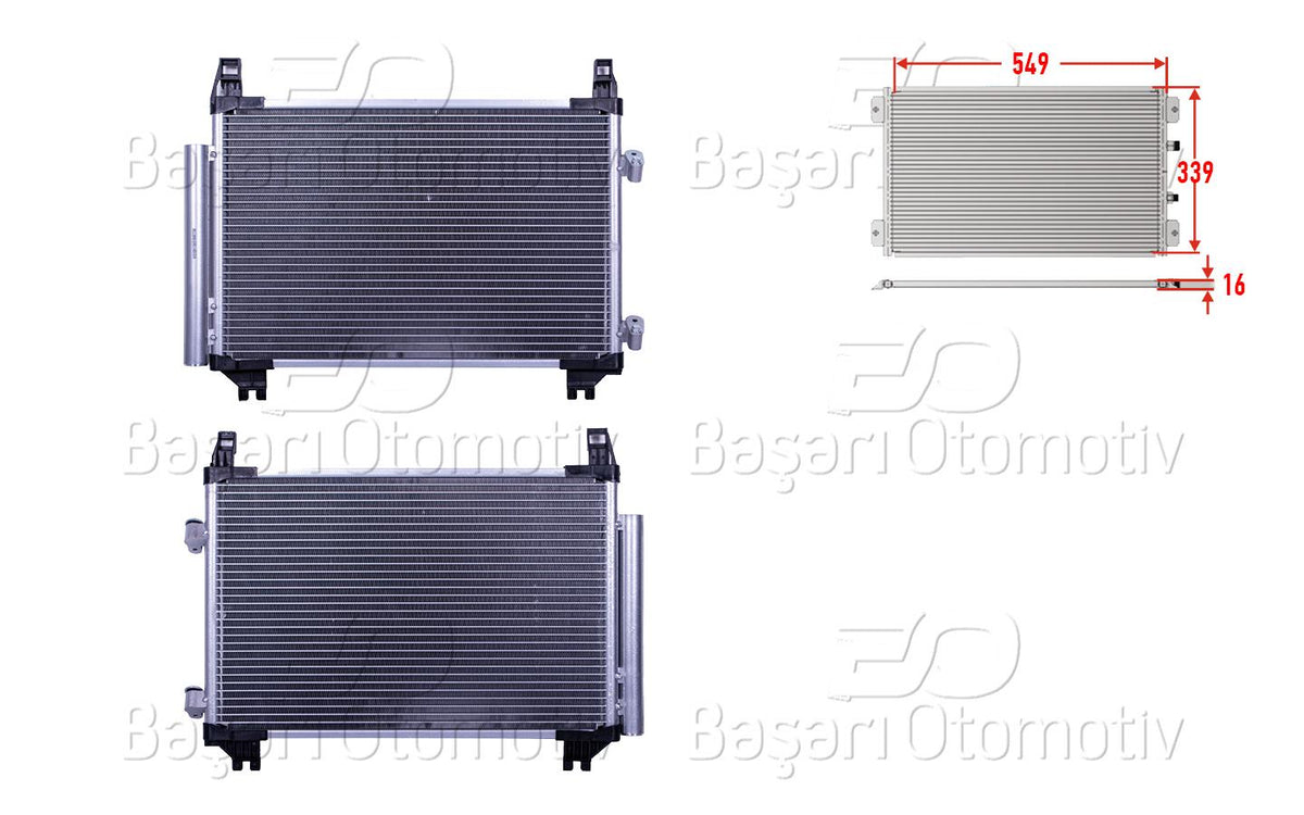 Wisco 3143444-00 A/C Condenser 549X339x16 Toyota Yaris 1.0 1.3 1.33 Vvt-I 05-11 — Condensers & Evaporators