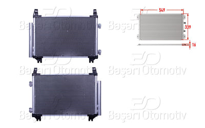 Wisco 3143444-00 A/C Condenser 549X339x16 Toyota Yaris 1.0 1.3 1.33 Vvt-I 05-11 — Condensers & Evaporators