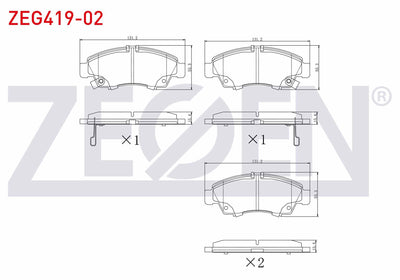 Zegen ZEG419-02 Brake Pad Front with Wear Indicator Honda Civic VI 1.4i 1995-2001 / Civic VI 1.5i 1995-2001 / Ci — Brake Pads