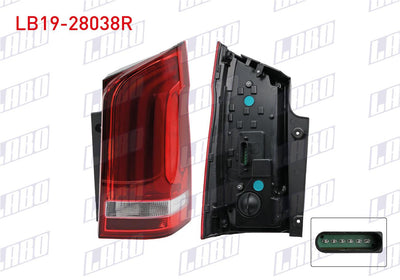 LABO LB19-28038R Tail Lamp Right LED Mercedes Vito (W447) 2016 — Tail, Signal & Reflectors