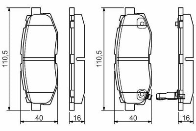 BOSCH Brake Pad Set 0986495135 - Low-Metallic, ECE-R90 Certified — Brake Pads