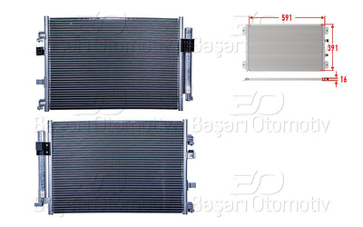 Wisco 3143288-00 A/C Condenser 591X391x16 Ford Focus C-Max 1.6Tdci 11 > — Condensers & Evaporators