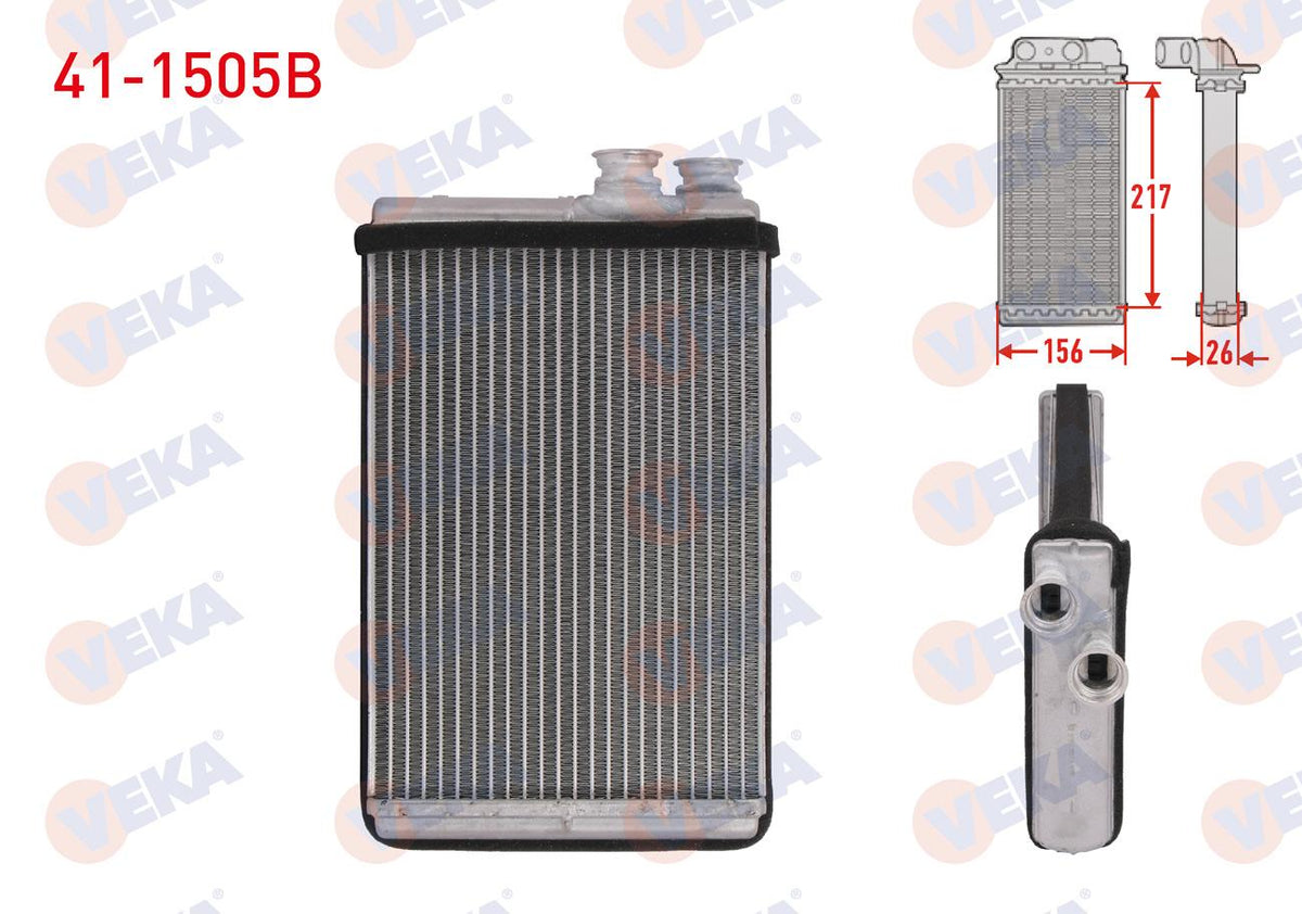 Veka 41-1505B Heater Core Brazing Citroen Berlingo 1.6 BlueHDi 14-/ C4 Picasso 1.6 HDi 07-13 / C5 III 1.6 H — Heater & Blower