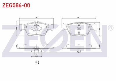Zegen ZEG586-00 Brake Pad Front Mercedes E Series (W210) E 230 1995-2002 / (W210) E 200 1995-2002 / (W210) E 200 — Brake Pads