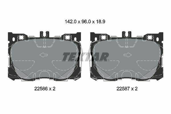 textar brake pads 2258601 front set, brake pad dimensions and specifications, textar brake pads packaging TEXTAR 2258601 Brake Pads - Front Set for 205 / 213 4 Matic | Optimized for Performance TEXTAR 2258601 Brake Pads - Front Set for 205/213 Matic brake-pads, textar, car-parts, automotive, mechanics, vehicle-upgrade, performance, cars, ai-generated, safety