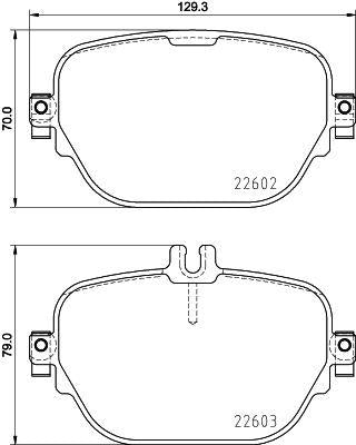 Hella 8DB355031-711 Brake Pad Rear Amg Gt X290 18 > C257 18 > W213 18 > C238 18 > Eqc N293 19 > — Brake Pads