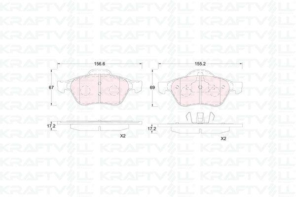 Kraftvoll 07010360 Front Brake Pad Laguna III 2.0 / 2.0T 16V / 1.5 dCi / 2.0 dCi 10 / 07 > Laguna 2.0 16V / 3.5 — Brake Pads