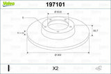 VALEO 197101 Brake Disc for Ford Focus II (2007 Onwards) - Enhanced Safety — Brake Rotors & Drums