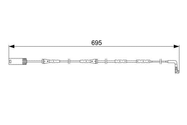 Bosch 1987473050 Front Brake Pad Warning Cable BMW E81-E88 E90-E93/F20 05-
