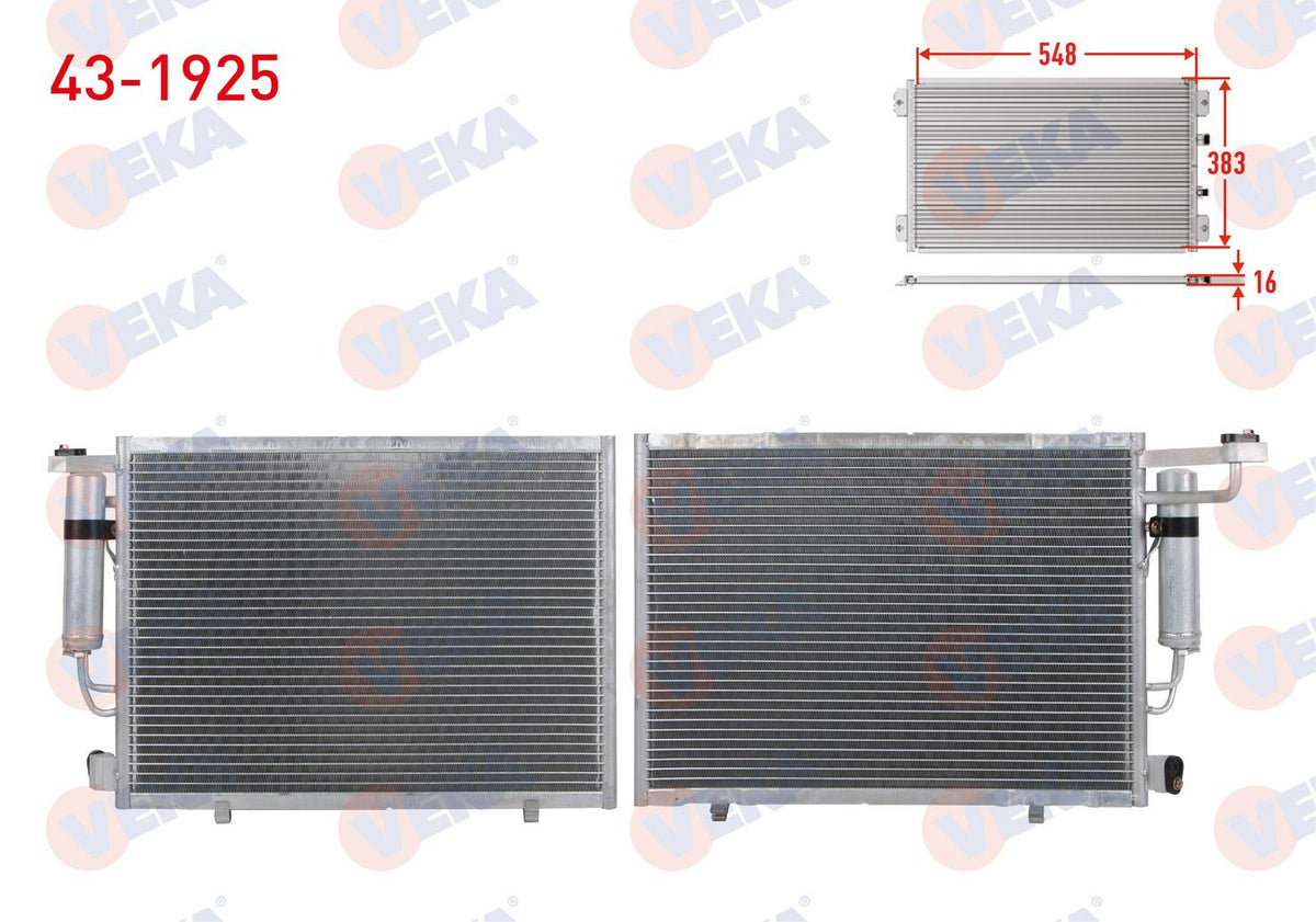 Veka 43-1925 A/C Condenser Ford Transit Courier 1.5 TDCi 2014 — Condensers & Evaporators