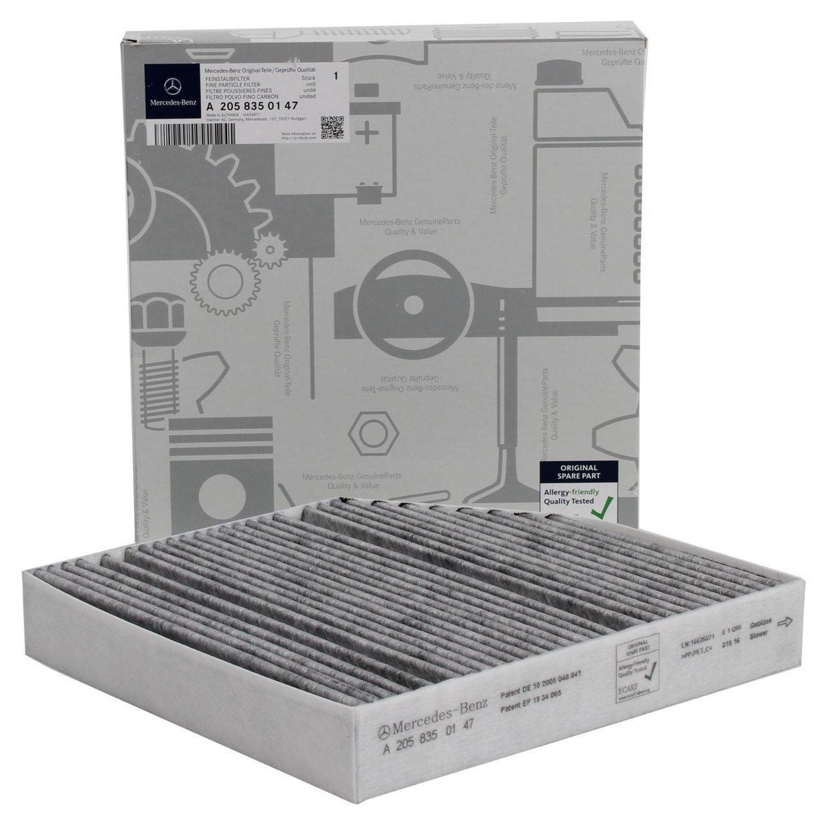 Mercedes-Benz W205 Carbon Cabin Filter - Original for All W205 Models — Air & Cabin Filters