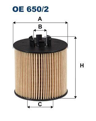 Filtron OE650-2 Oil Filter Golf V / Jetta / Polo / Touran 1.4-1.6 TSI/FSI A3 / Fabia / Leon / Eos — Oil Filters