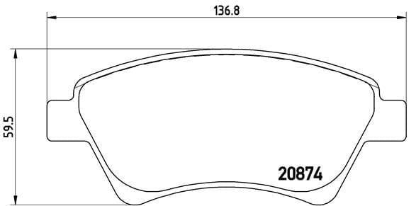 BREMBO P68034 Front Brake Pads - Brake Set for Renault Megane II & Scenic II