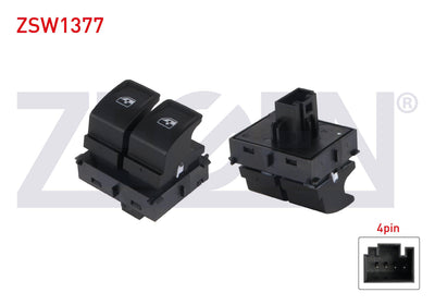 Zegen ZSW1377 Glass Release Switch Twin 4 Pin Volkswagen Golf VII 2012 — Switches & Relays