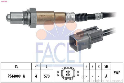 Facet 108346 Lambda Sensor Hyundai Accent IV Elantra V/VI i20 i30 i40 ix20 ix35 Kona Tucson — Oxygen & Air-Fuel