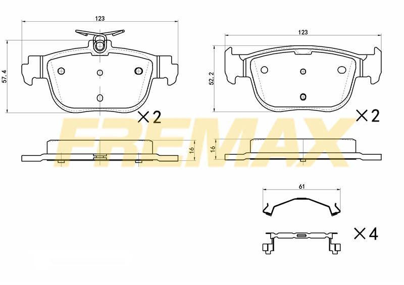 Fremax FBP-1428 Rear Brake Pad (Corbon Formula) VW Golf8-A3-Leon-Octavia-Connect 2020 > — Brake Pads