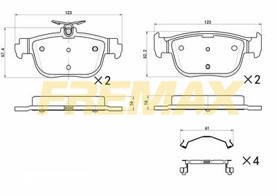 Fremax FBP-1428 Rear Brake Pad (Corbon Formula) VW Golf8-A3-Leon-Octavia-Connect 2020 > — Brake Pads