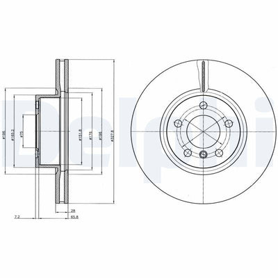 Delphi BG9108 Brake Disc Front BMW F25 F26 — Brake Rotors & Drums