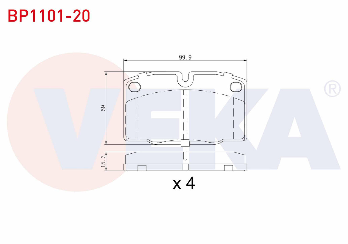Veka BP1101-20 Brake Pad Front Opel Vectra A — Brake Pads