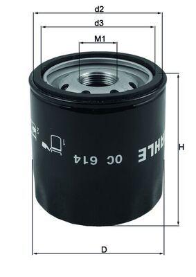 Mahle OC614 Oil Filter Fiat Freemont Jeep Compass Suzuki Grand Vitara 11 — Oil Filters