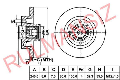 MGA 50187 Brake Disc Rear without Bearing Clio III Megane II Modus — Brake Rotors & Drums