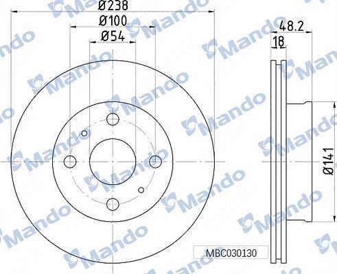 Mando MBC030130 Disc Front <92 Corolla *Ae92* | 1 Piece